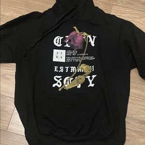 Lira Black Hoodie with Bold Floral Graphic